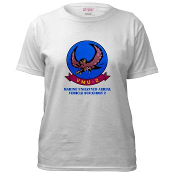 MUAVS2 - A01 - 04 - Marine Unmanned Aerial Vehicle Squadron 2 (VMU-2) with Text - Women's T-Shirt